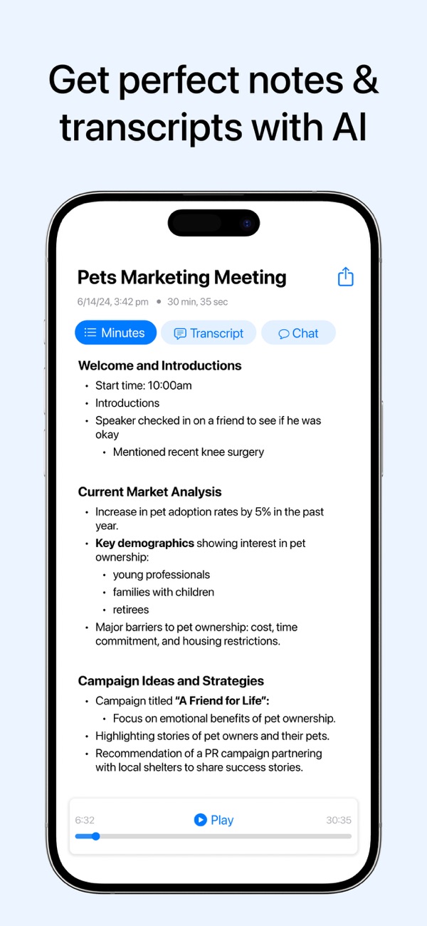 Minutes: AI Notes and Transcript++ | آنلاک شده