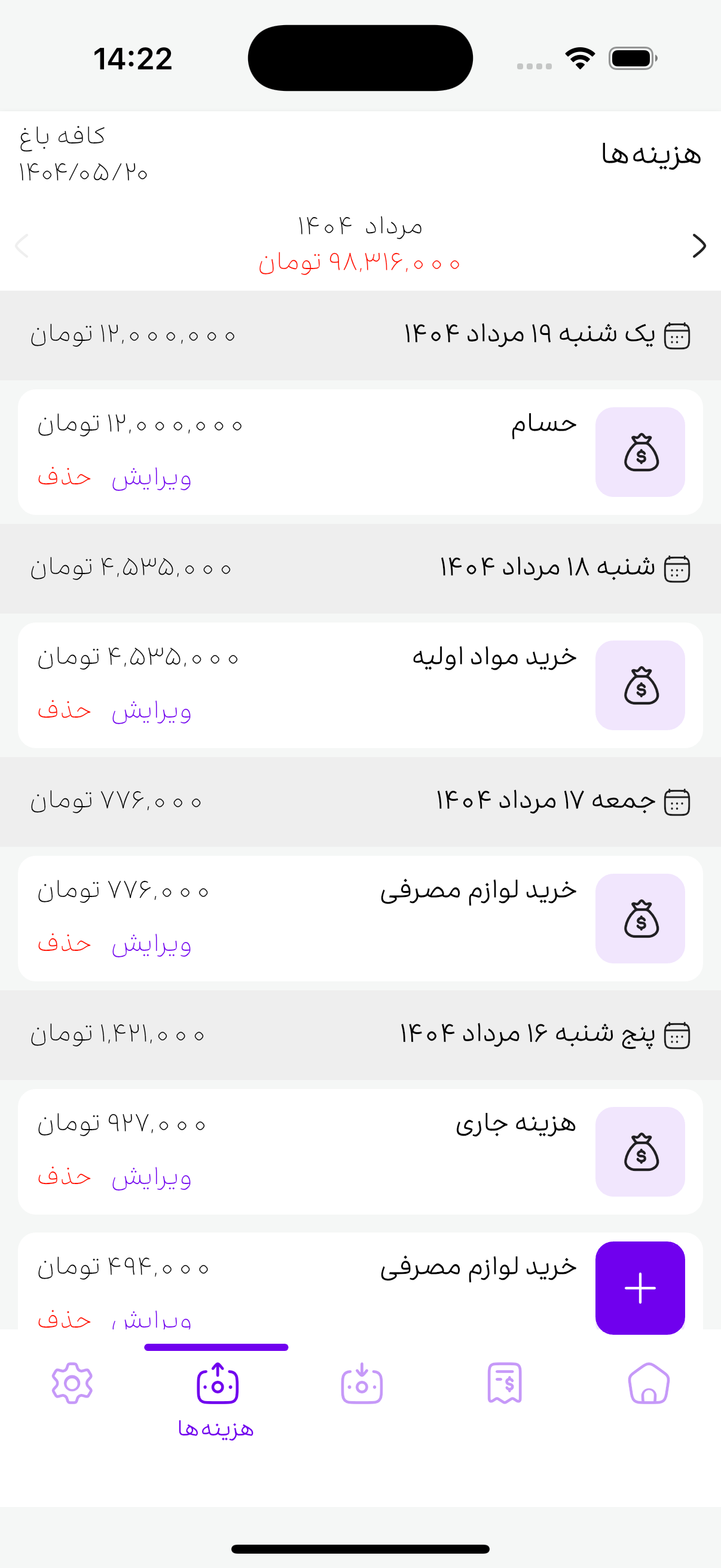میک کافه - حسابداری کافی‌شاپ‌
